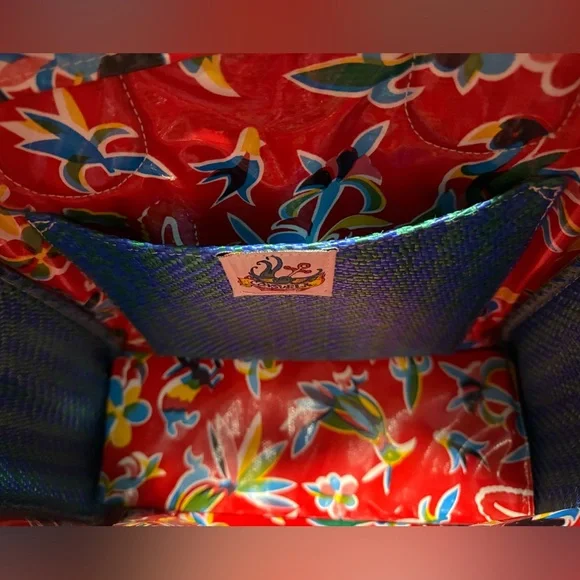 Consuela Quilted Red Patent Floral Embroidered Tote - Picture 6 of 16